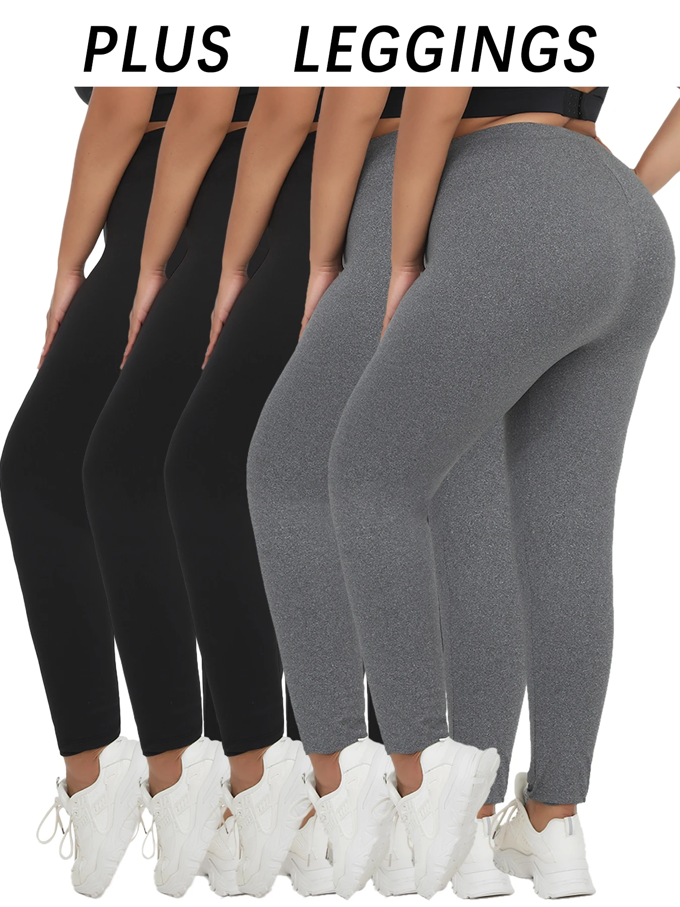 

Plus Size 5 Pack Super Soft Sport Leggings For Women No See Through Workout Running Yoga Athletic Leggings RUNNING