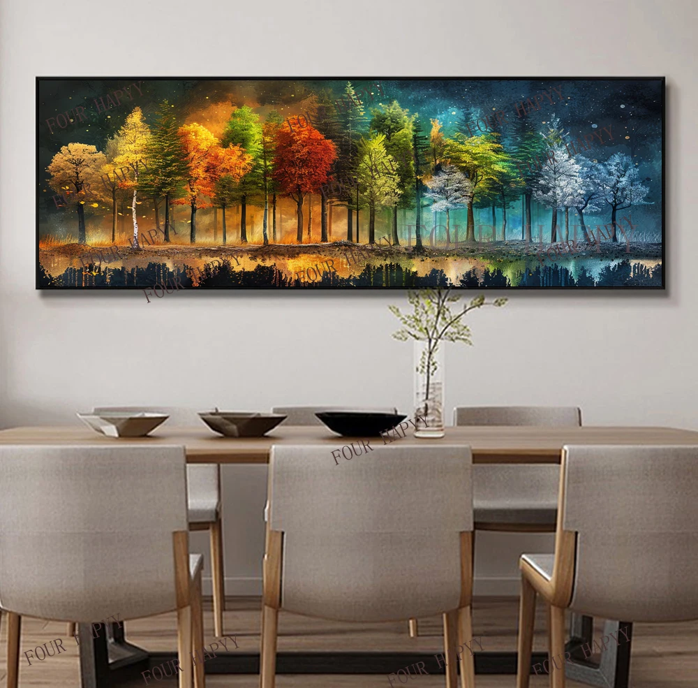 5D DIY Large Diamond Painting Cross Night Forest Dream Landscape Wall Art, Full Round Drill, Embroidery Home Decor