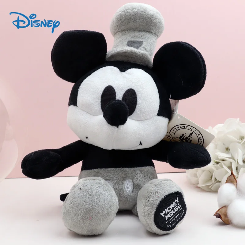 

25cm Disney Black Mickey Mouse Stuffed Animal Mickey Anime Doll Kawaii Room Decor Stuff Funny Gifts Toys For Kids Teen Girls Boy