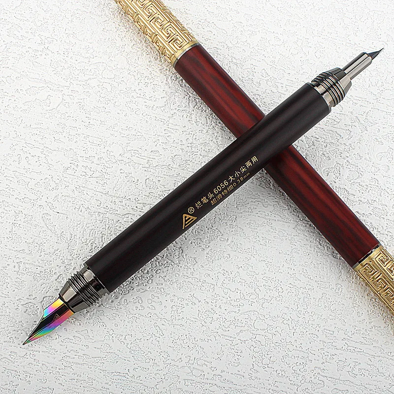 Double headed pen tip Fountain Pen Metal EF 0.38MM Nibs school office calligraphy Pens caliber 3.4MM