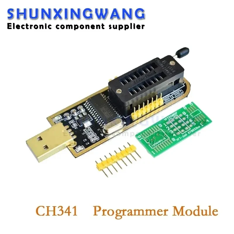 Original CH341A/B 24 25 Series EEPROM Flash BIOS USB Programmer Module + SOIC8 SOP8 Test Clip For EEPROM 93CXX / 25CXX / 24CXX