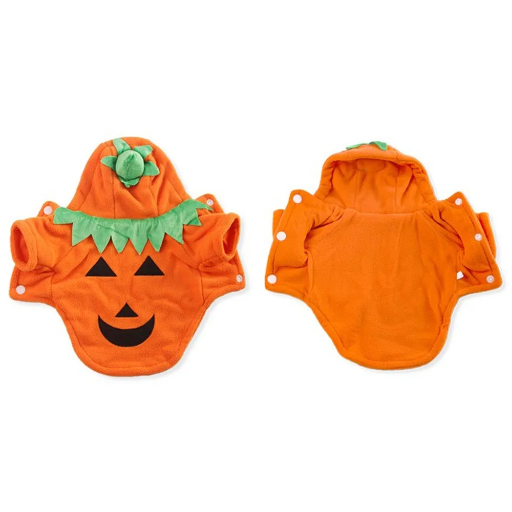 

Warm Fleece Pumpkin Dog Costume Orange Breathable Halloween Dog Clothes Comfortable Fit Pet Cosplay Costume Halloween Party