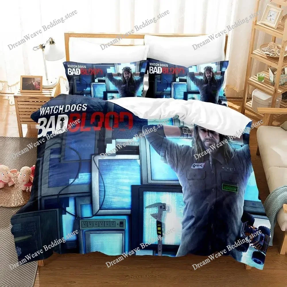 

Watch Dogs Bedding Set Single Twin Full Queen King Size Bed Set Adult Kid Bedroom Duvet Cover Sets 3D Print Game Bed Sheet Set96