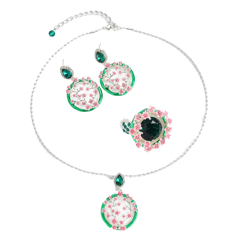 ensemble-de-bijoux-vintage-avec-pendentif-fleur-rose-en-cristal-vert-collier-boucles-d'oreilles-et-bague-tendance-et-luxueux-cadeau-retro-pour-femmes-ideal-pour-mariage-et-fete