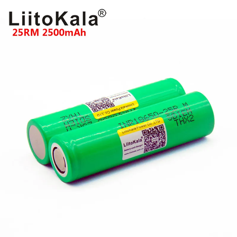 Novo liitokala 25rm 18650 2500mah inr1865025r 20a baterias de lítio descarga de alta potência bateria 3.7v 18650 25r