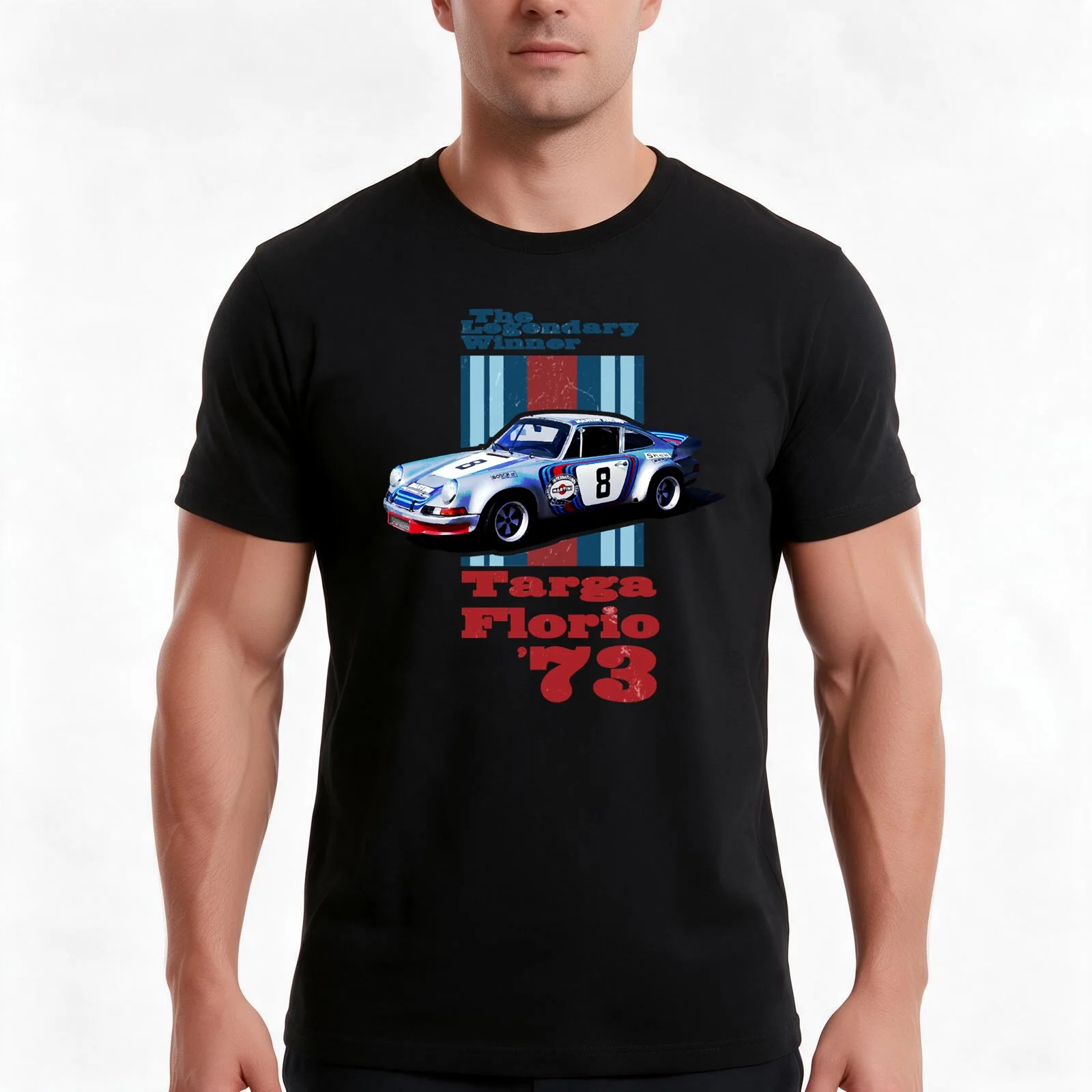 TARGA FLORIO '73 T-Shirt, Summer Casual Cotton Tee, Oversized Streetwear Tops, Vintage Graphic Print, Loose Fit Short Sleeve