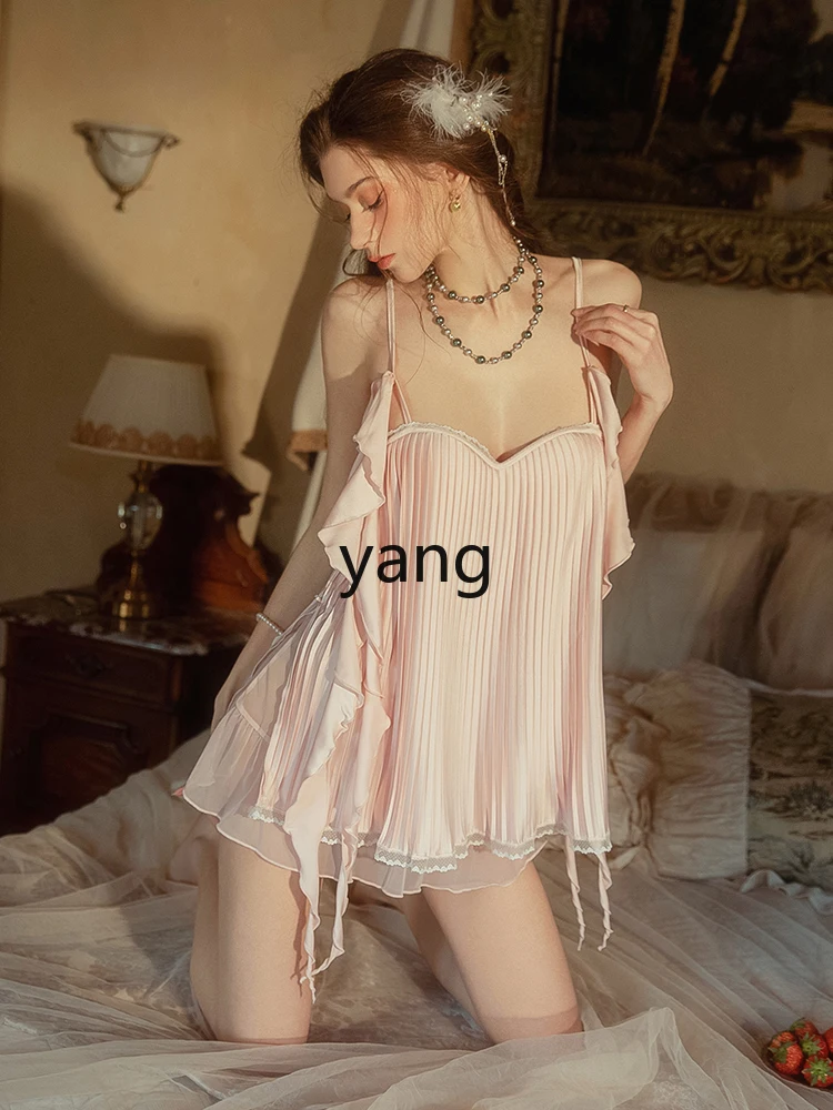 CX Summer Beautiful Pajamas Lace Suspender Home Large Size