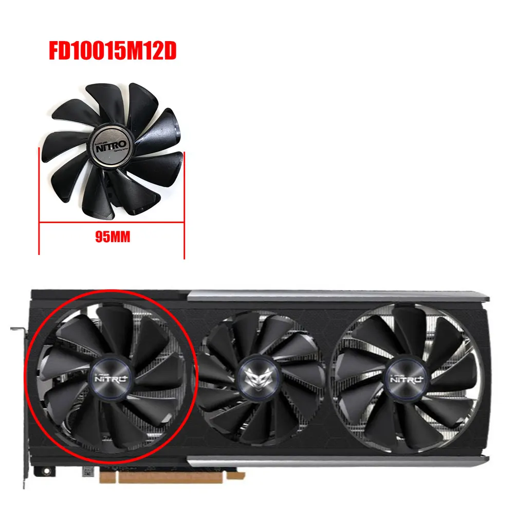 NEW 85MM 95MM FD9010H12D FD10015M12D Graphics Card Cooler Fan For Sapphire RX 5700 XT 8GB NITRO+ Special Edition Video Card