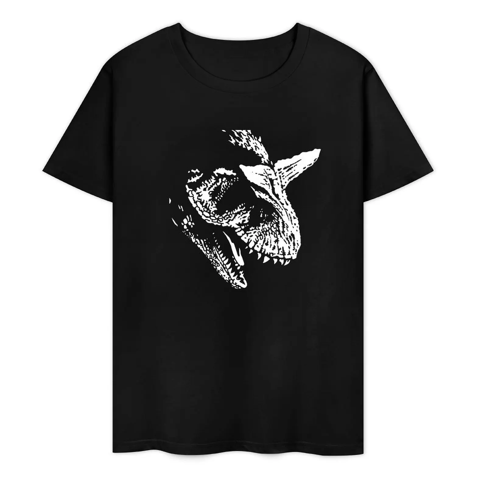 Carnotaurus Roaring Dinosaur Black & White T-Shirt anime figures aesthetic clothes mens clothing