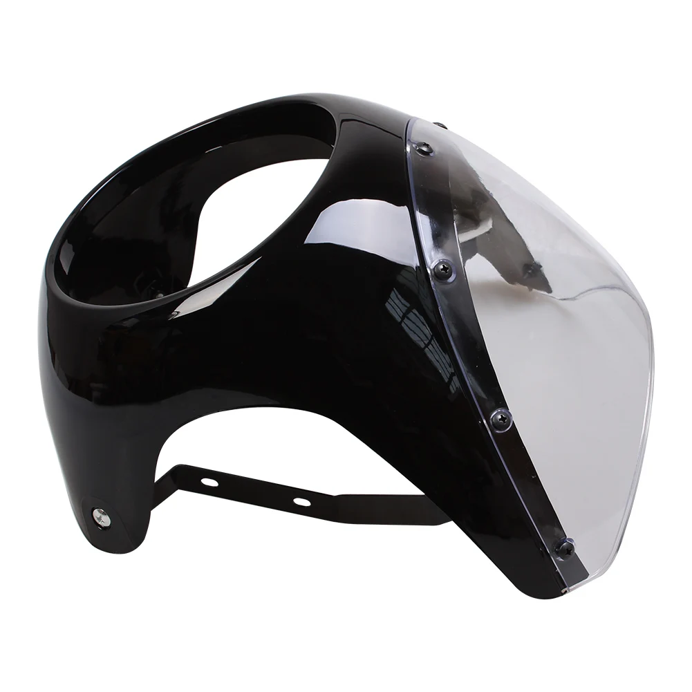 オートバイユニバーサルカフェレーサー 7 インチヘッドライトハンドルバーフェアリングフロントガラスキットハーレースポーツスターボバーツーリングホンダ