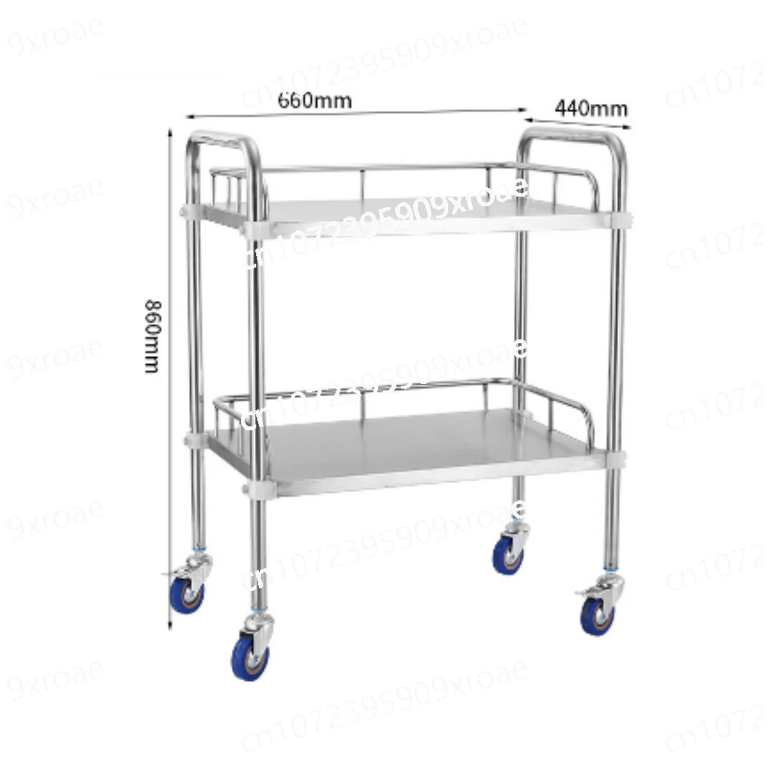 Stainless Steel Trolley Two-Layer Customized Multi-Function Movable Hospital