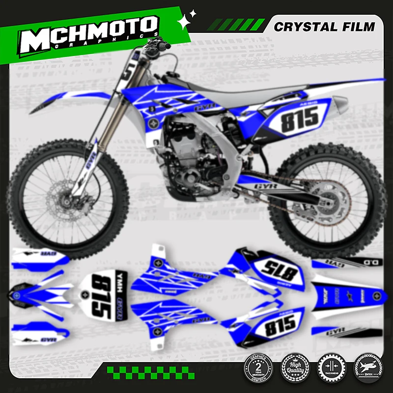 

MCHMFG For YAMAHA 2010 2011 2012 2013 YZF250 YZ250F New Style Motorcycle Graphics Decal Stickers Kits Number Name Custom