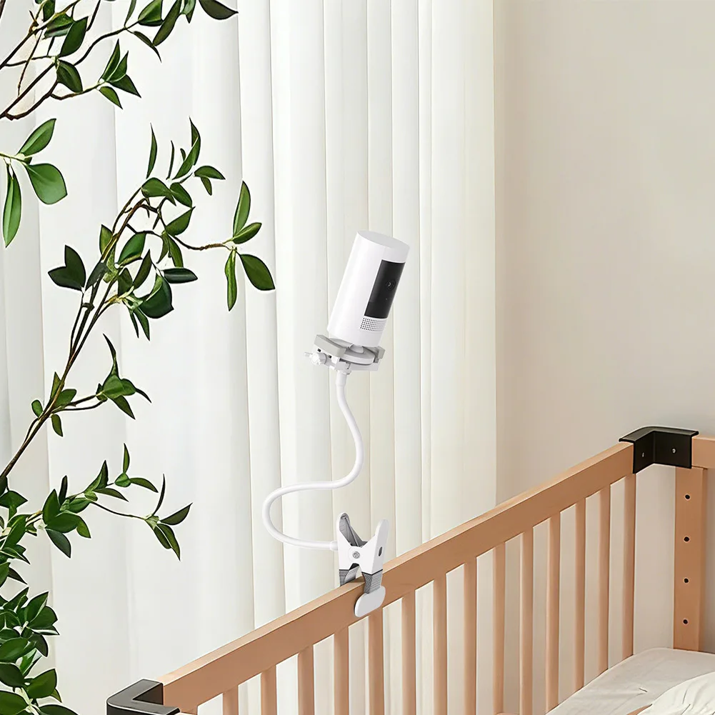 Punch-free Bendable Bracket Base Clip White Portable Baby Monitor Camera Holder Stand For Interface Camera Support