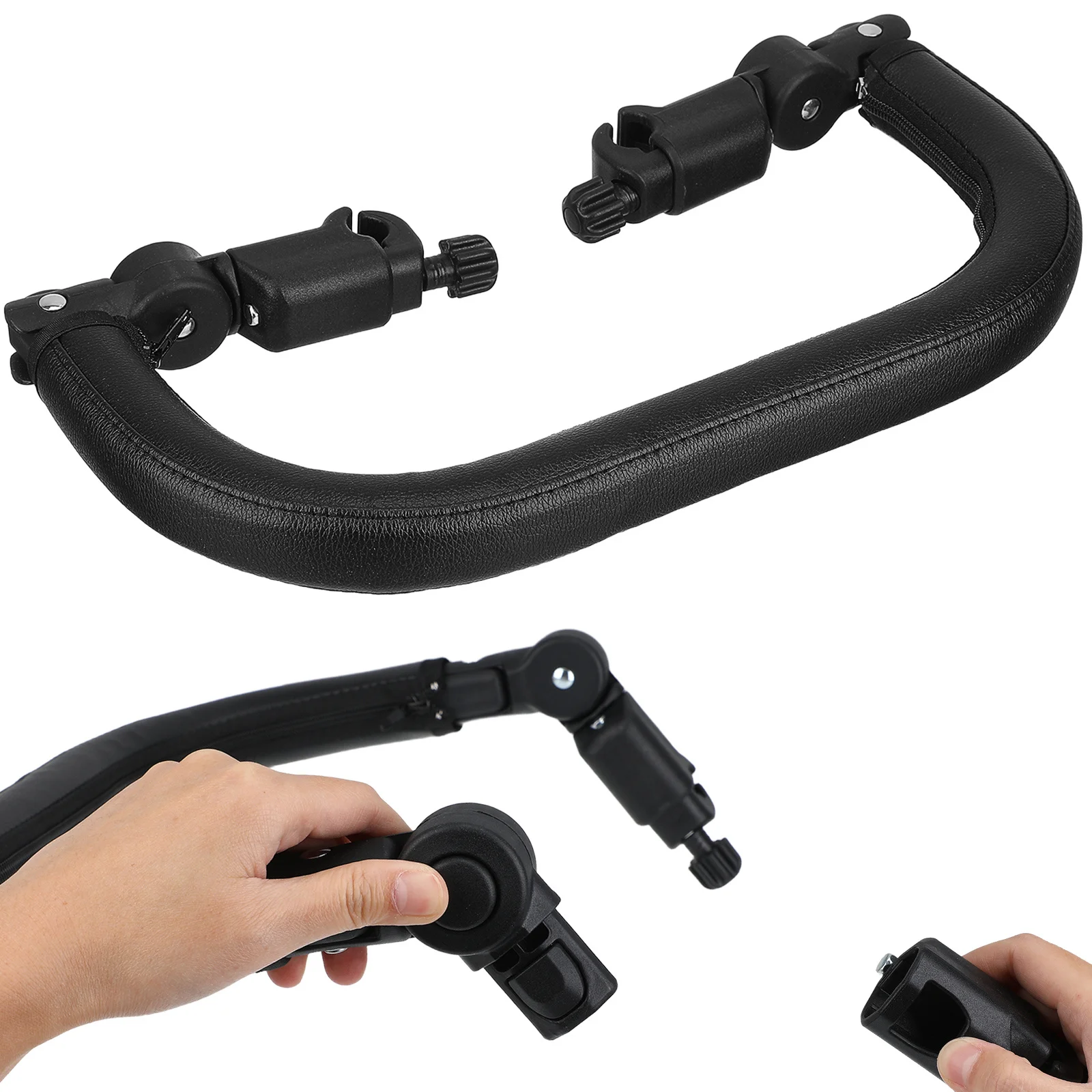 

Pu Stroller Thickened Iron Removable Waterproof Universal Handle Attachment For Baby Stroller