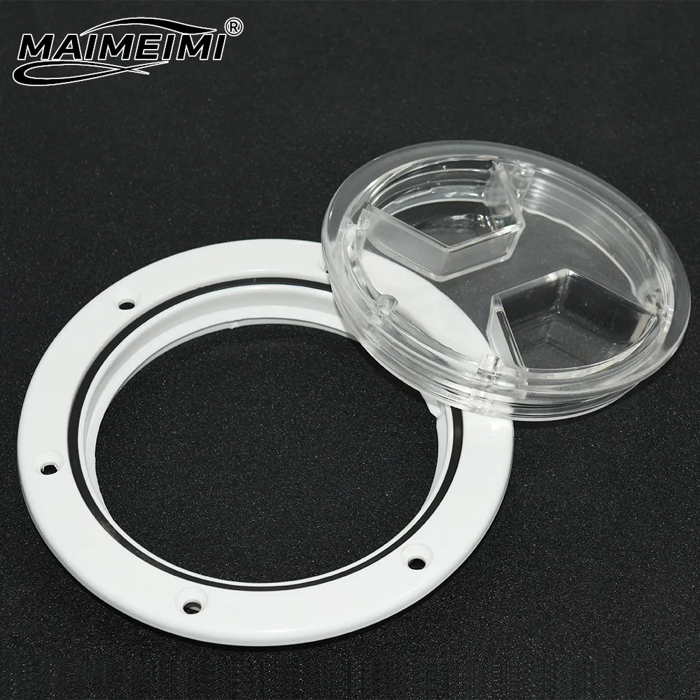 

4 ''6'' дюймов белый круглый прозрачный инспекционный люк палуба антикоррозийная крышка АБС-пластик крышка морского люка для яхты RV