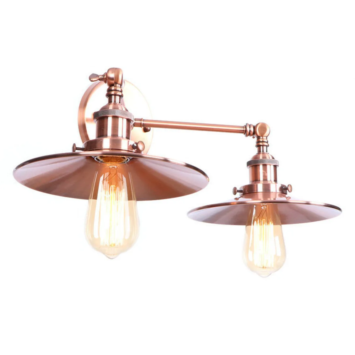 System Rural Concise Personality Restaurant Aisle Indoor Tungsten Wire Warehouse Red Bronze Originality Both Head Wall Lamp