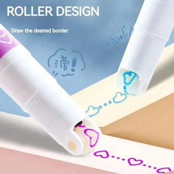 Stylo surligneur en forme de ligne de fleur Kawaii, pointe de rouleau, marqueur de doublure de courbe, papeterie, retour à l'école, fournitures de bureau, cadeaux, ensemble de 6 pièces