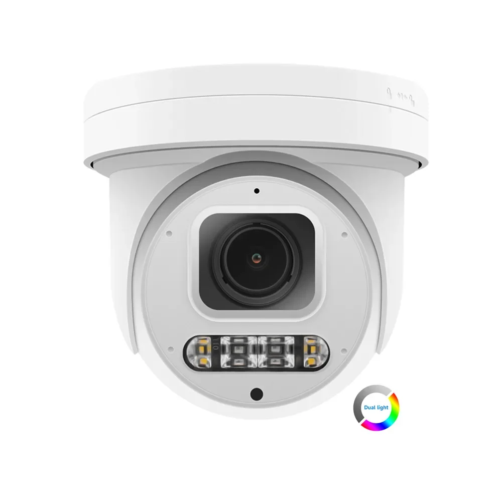 New Arrival 6MP 5MP IP POE Turret PTZ Network Camera Dual-light 5X Optical Zoom support Two-way Audio SD Card Slot