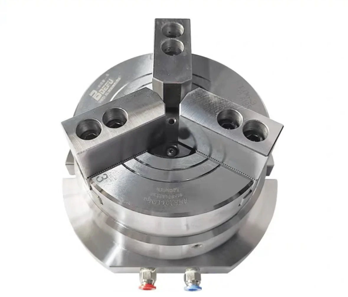 Vertical Power Chuck for Milling Machine, Drilling Machine Machining Center, Vertical 3-jaw Hollow Hydraulic Pneumatic Chuck