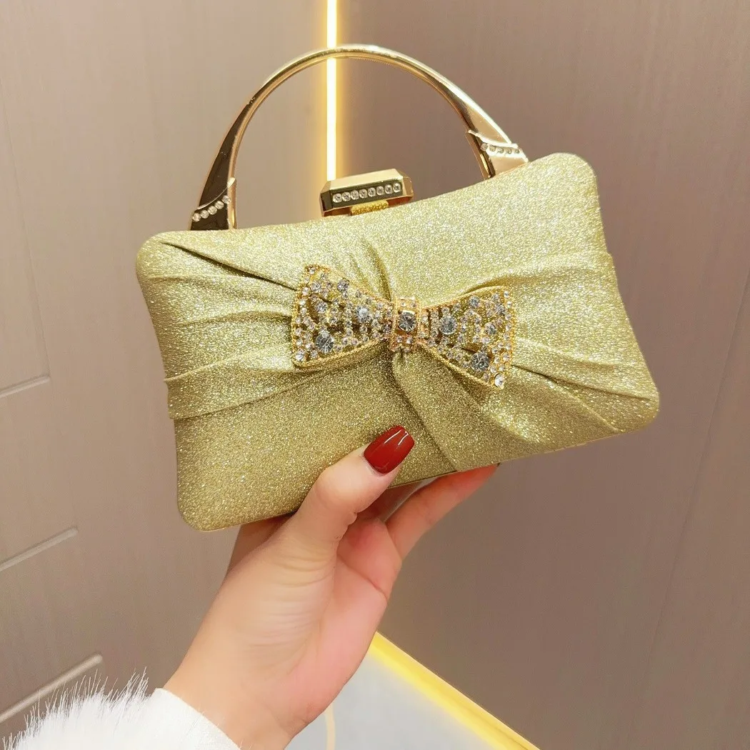 Team-based banquet clutches for women, small clutches, pleated rhinestone clutches, handbags, evening bag