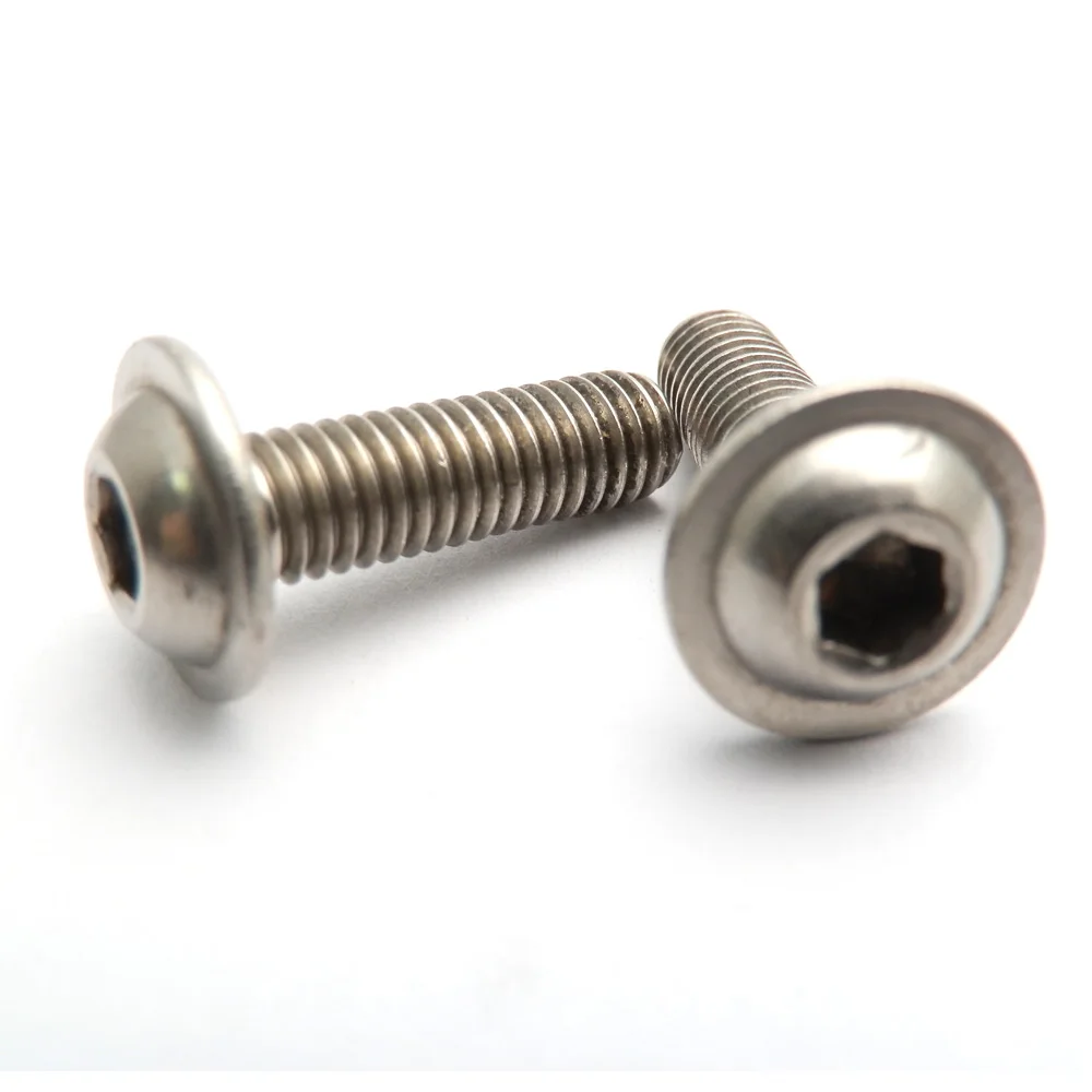 10pcs /lot  5mm Stainless Hex Socket Bolt M5 A2 Flanged Button Head Allen Bolts Screws 5mm 8-30mm  Length