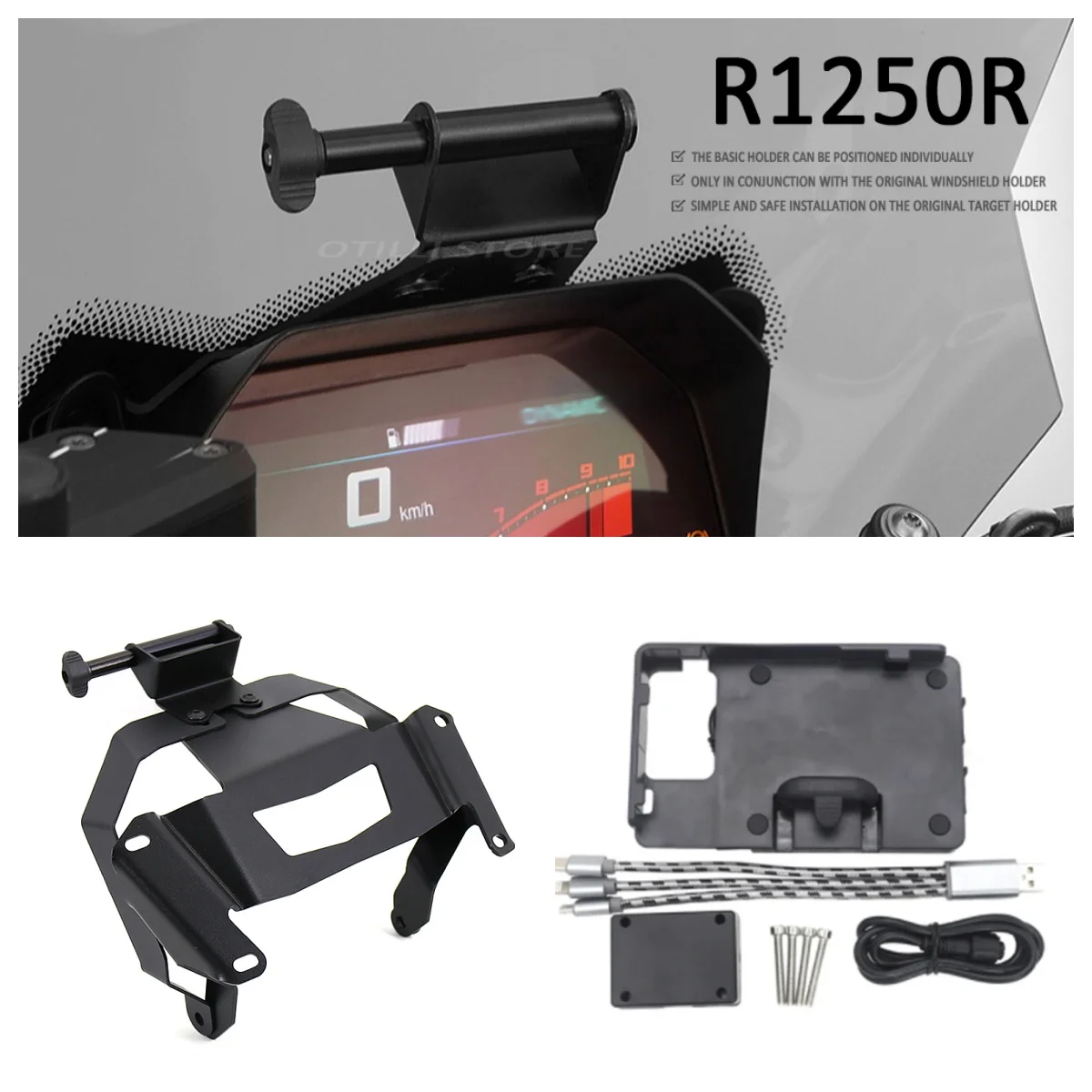 لسيارات BMW R1250R R 1250 R حامل هاتف الدراجة النارية نظام تحديد المواقع والملاحة قوس موتو الملحقات #2