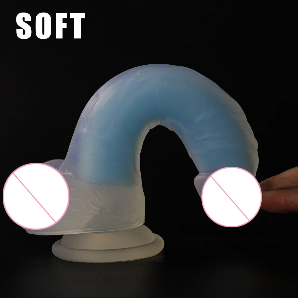 8.26 Inch Luminous Dildo Realistic Silicone Double-deck Toys for Women Masturbation Strong Sucker Adult 18 Sex Product