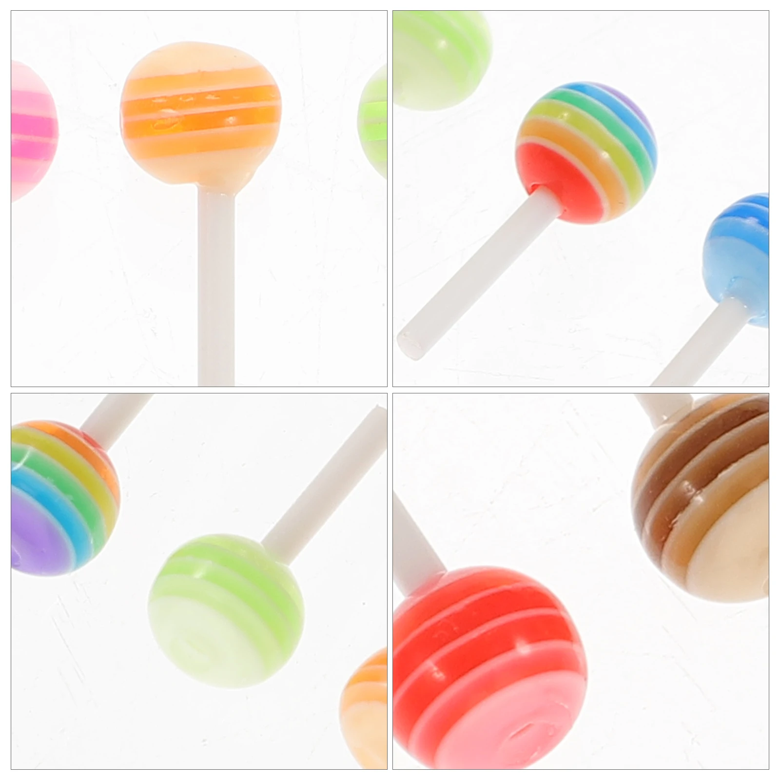 

50 Pcs Candy Nail Accessories Decorations Unique Charms Lollipop for Nails Resin DIY Ornament Accessory