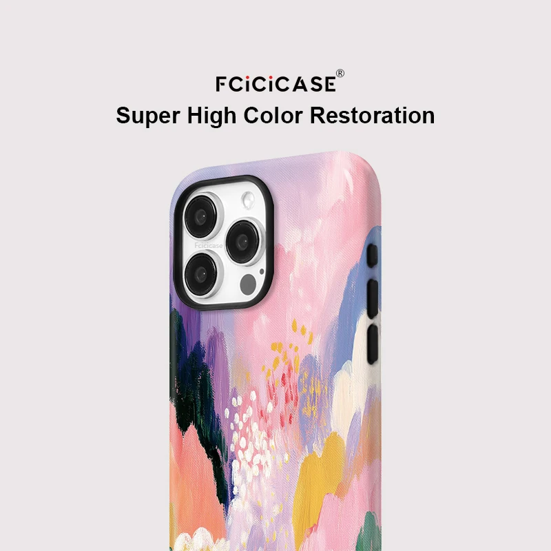 เคสโทรศัพท์ Fcicicase ลายเพ้นท์สีสันสดใส สำหรับ iPhone 17 16 15 Pro Max 14 Plus 13 12 11  อะคริลิกแม่เหล็กแบบด้าน สำหรับ Magsafe