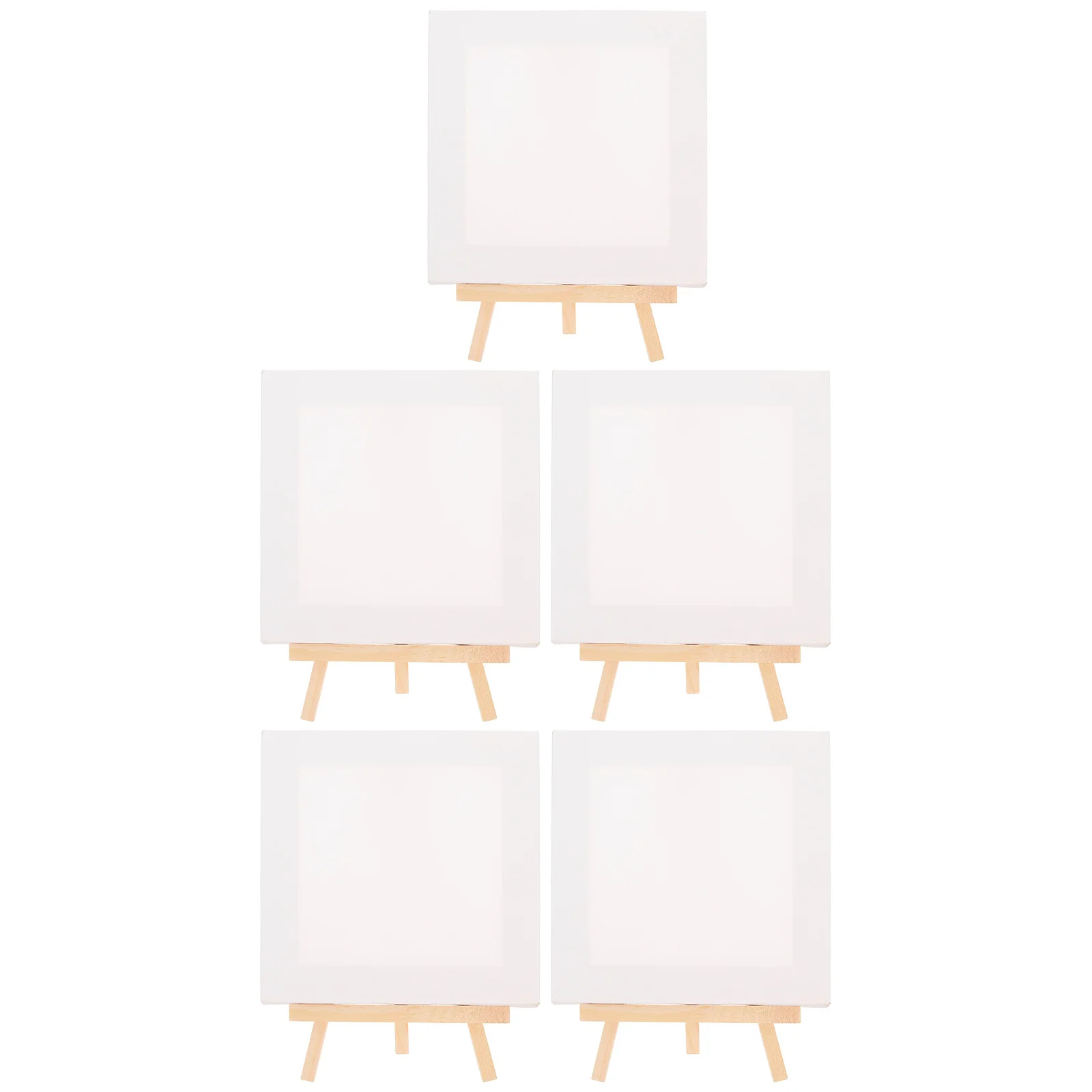 

5Sets Mini Canvas Easel Keeps Paint Luster Great for Oil Acrylic Painting Mini Canvas Desktop Easel Stands Oil Painting Tools