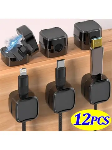 Magnetic Cable Clip Cable Holder,Adhesive Wire Keeper Cord Cable Organizer ,Usb Charging Line Winder For Office Desktop Home