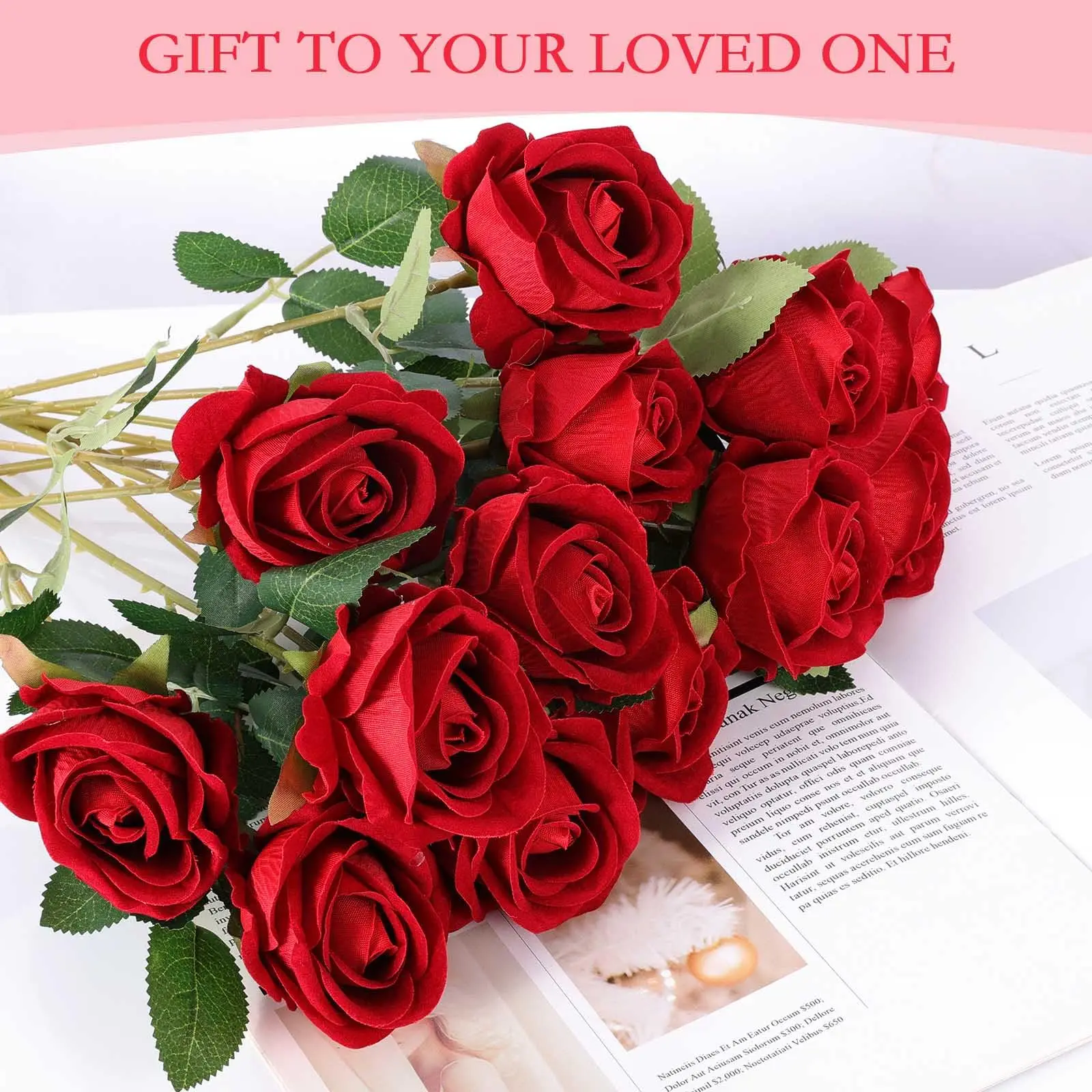 الورود الاصطناعية مع سيقان طويلة الورود وهمية الزهور ديكور منزلي للزفاف باقة الزفاف لتقوم بها بنفسك ترتيب الطاولة هدية عيد الحب #2