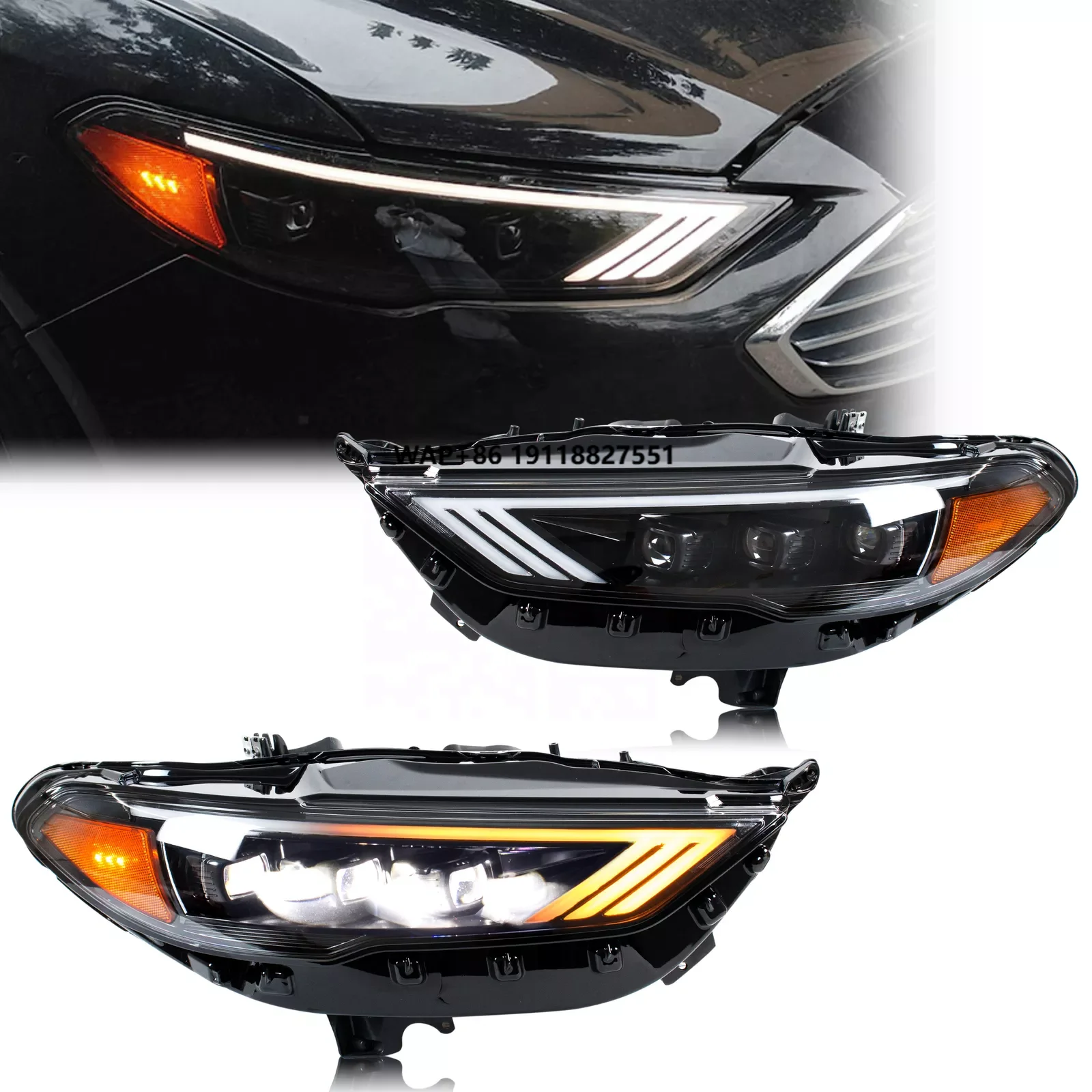 

Auto Part LED Lamp Headlights for Fusion S SE 2017-2020 Mondeo Dynamic Turn Signal Assembly High Beam DRL