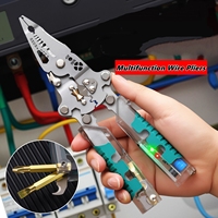 Foldalbe Wire Stripping Pliers Voltage Testing Cable Cutting Crimping Pliers Multifunctional Wire Stripper Electrician Pliers