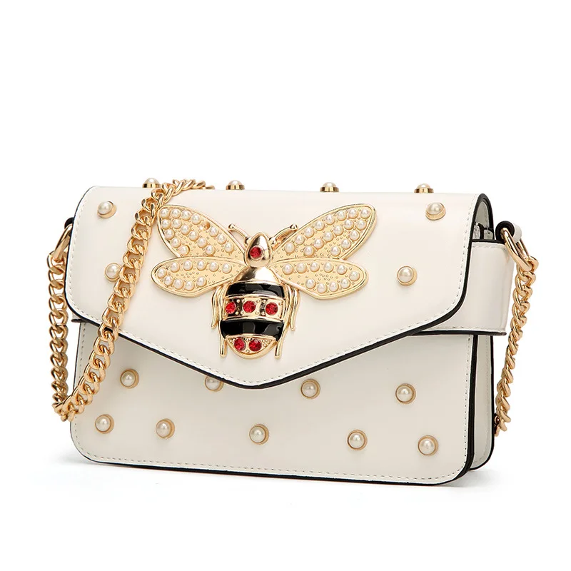 Bee Pearl Crossbody Bags For Women 2023 Chains Bee Luxury Handbags Designer Famous Brand Shoulder Bag Hand Sac A Main Female