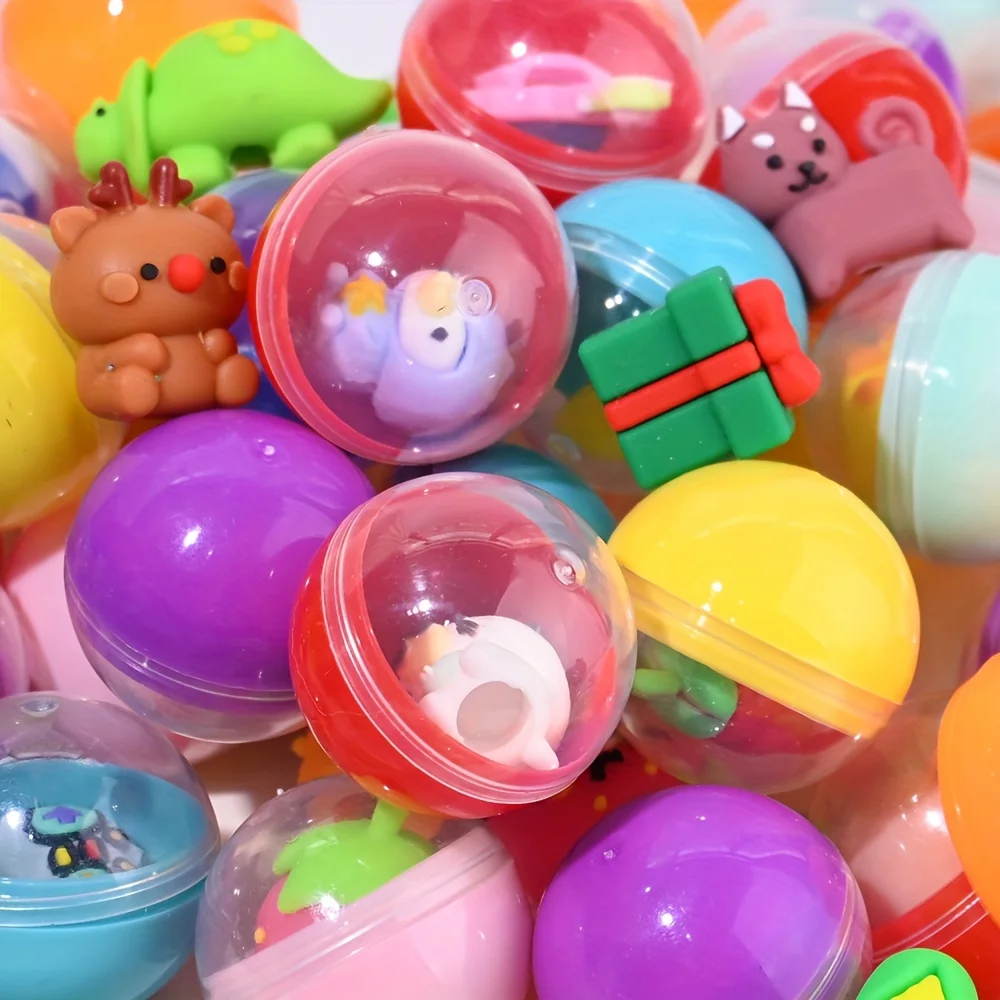 50pcs Vibrant Mini in Clear Capsules - Ideal for Gumball Machines, Party Favors & Surprise Prizes | Safe, Non-Toxic Plastic