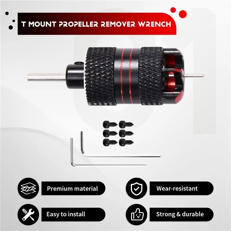 A92Z Gemfan EMAX FPV 드론 프리스타일 3홀 프로펠러 제거 렌치- DIY 도구 3홀 T 마운트 디자인