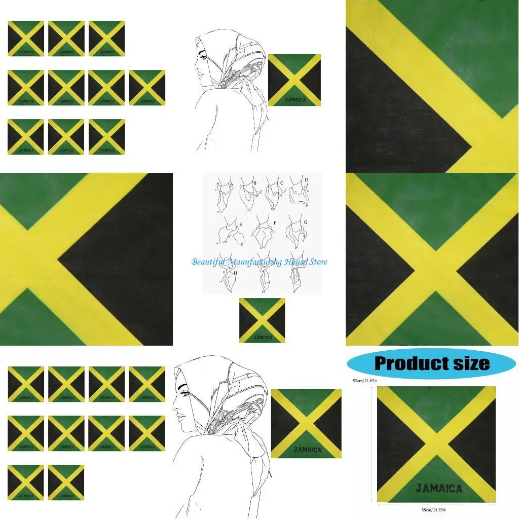 

E56a упаковка из 10шт мягкие хлопковые банданы дизайн флага Head Cover Patriotic Headscar