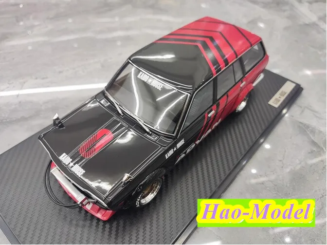 Modelo de Auto de Resina Fundida a Presión IG 1:18 Datsun Bluebird 510 MPV, Regalos de Colección para Aficionados
