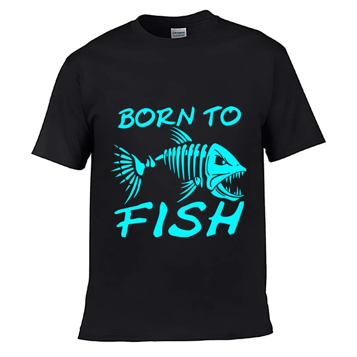 Born To Fish Skeleton Fish Fishing Design short-sleeved T-shirt