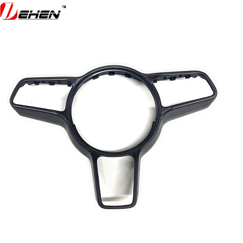 Cubierta Interior para volante de coche, accesorio embellecedor con textura de fibra de carbono para Porsche Macan Cayenne Panamera 718 918 911