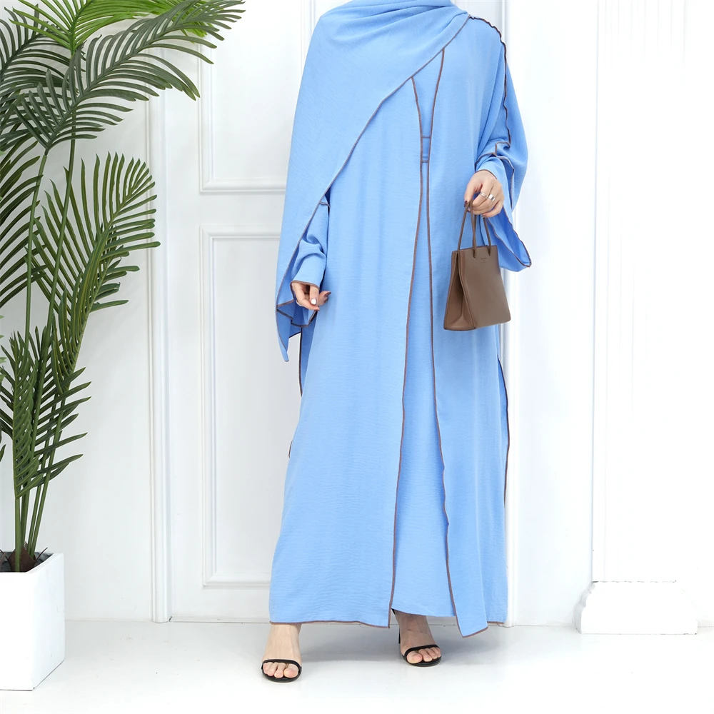 Eid Ramadan Kimono Cardigan for Women Muslim Modest Dress Dubai Turkey Kaftan Open Abaya Islamic Clothing Robe Marocain Caftan