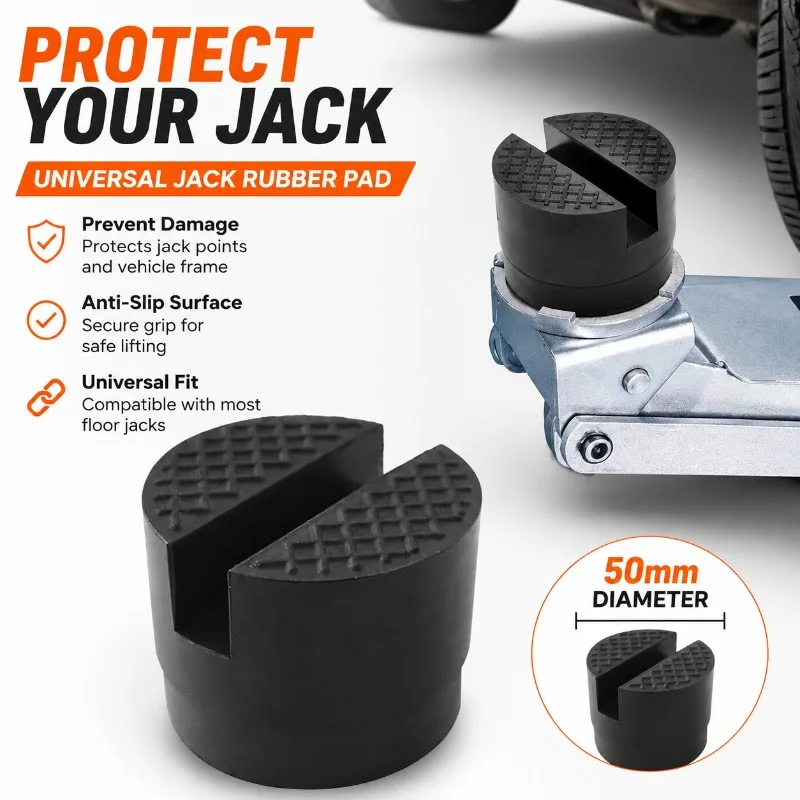 

Anti-slip Shock Absorbing Rubber Support Pad with Through Hole Fit Pickup Floor Horizontal Jack Stable Lifting Block Protect