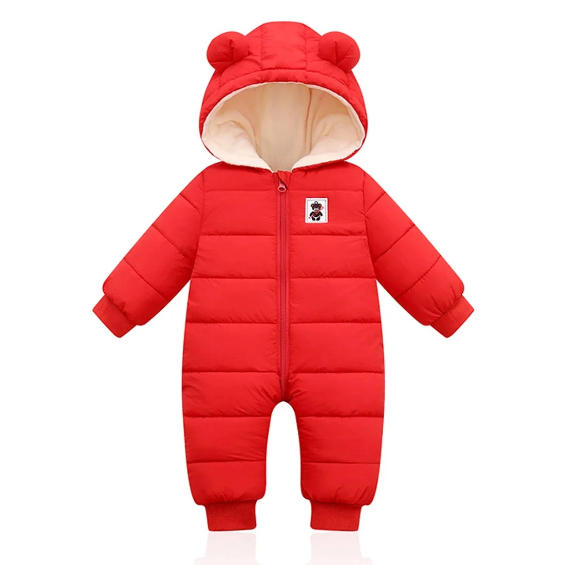 Baby Clothes Winter Thick Warm Jumpsuit Infant Rompers Hooded Outdoor Clothing Warm Down Jacket Baby Casual Jumpsuits