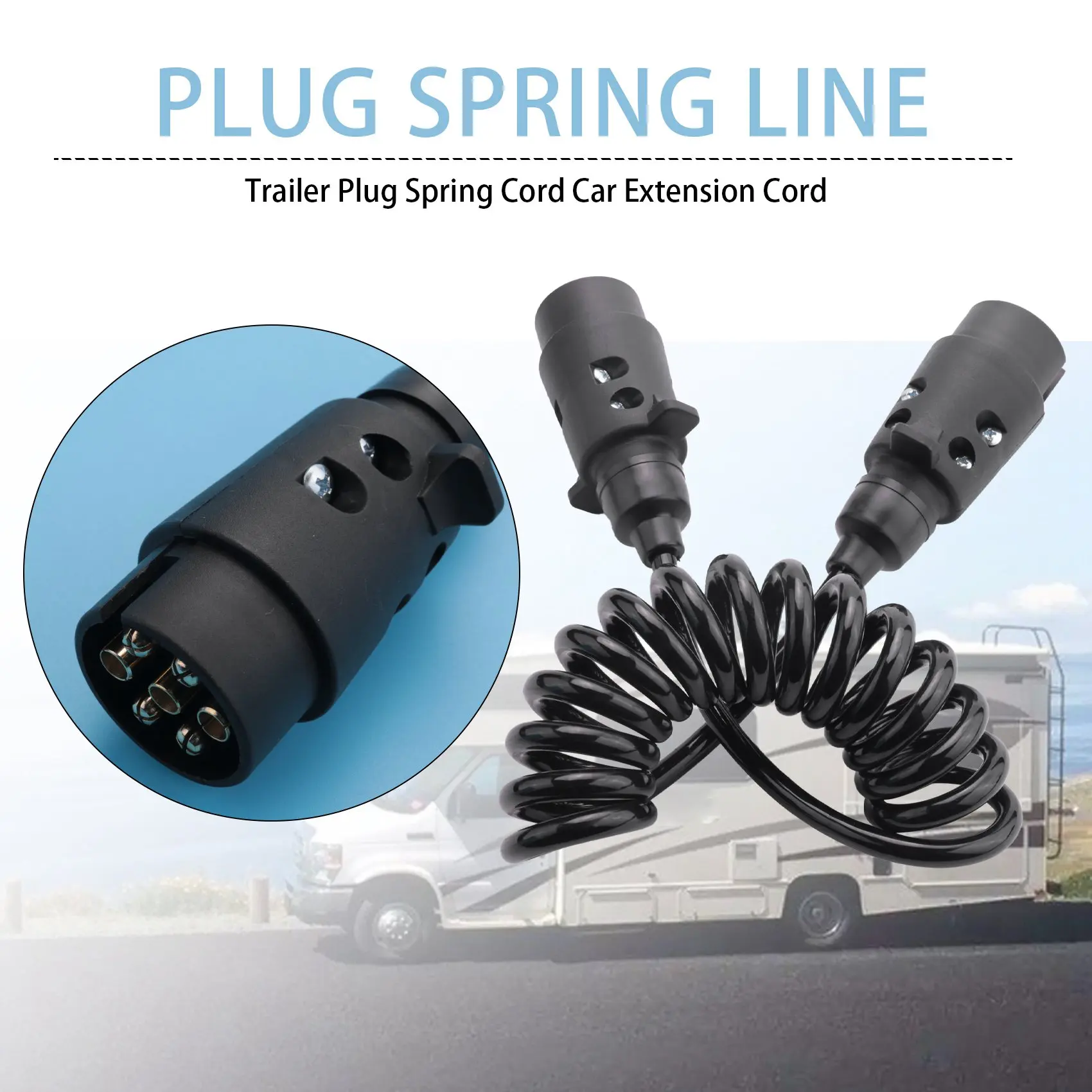 

Кабель-удлинитель A20K-1.6M 7-контактный для прицепа, автомобильный, с разъемом для грузовика, провод для подключения, соединительный штекер