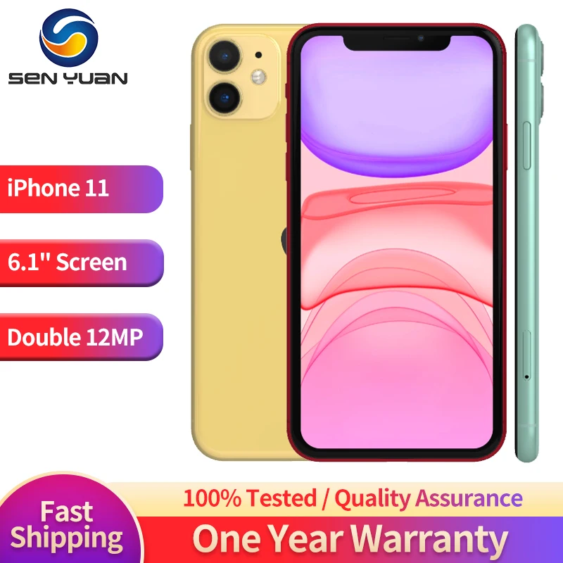 

Apple iPhone 11 64GB/128GB/256GB Unlocked iOS A13 With Face ID 12MP+12MP Camera 6.1" LCD 1792 x 828 Screen Wireless charging