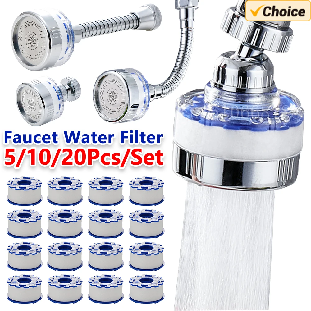 Kitchen Faucet Water Filter Pressurized Sink Filter Water Purifier 360° Tap Splash Proof Faucet Aerator Extender for Bathroom