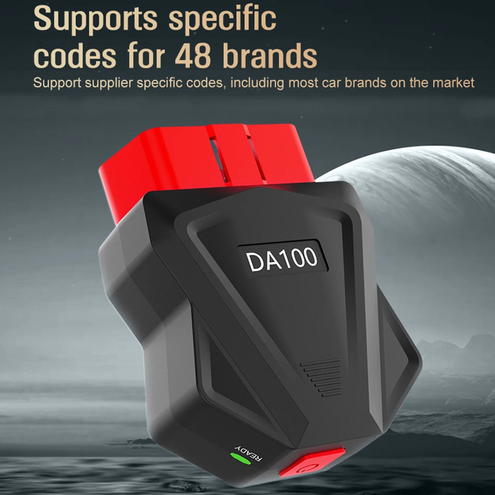 أدوات تشخيص السيارة obd2 obd 2 الماسح الضوئي بلوتوث DA100 محرك بطارية جهاز قياس الجهد الكهربائي محو رمز الخطأ مع قارئ رمز التبديل