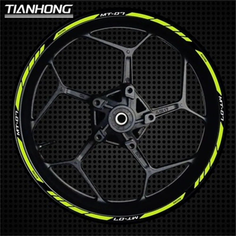 MT-07 Reflective Motorcycle Accessories Wheel Sticker Inside of Hub Decals Rim Stripe Tape Waterproof For YAMAHA MT07