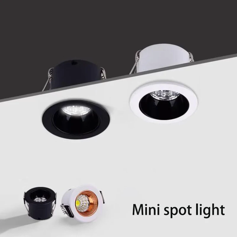 

led mini down light 3W 5W dimmable spot light recessed lights 110V 220V Driver Included for home showcase cabinet hotel